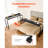 Overbed Table: A Black Beauty! Mobile Bedside Table with 4 Wheels (2 Braked), Power Socket, and Adjustable Height. Made of Particleboard—Perfect for Home, Office, and Study