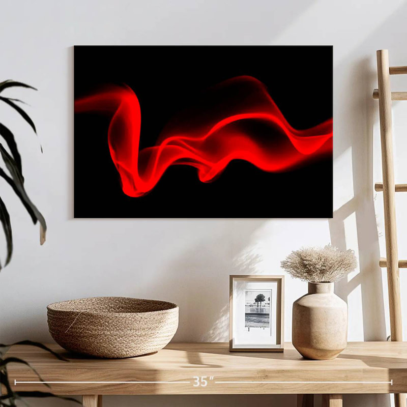 Wispy Red Digital Abstract, 16'' H x 24'' W