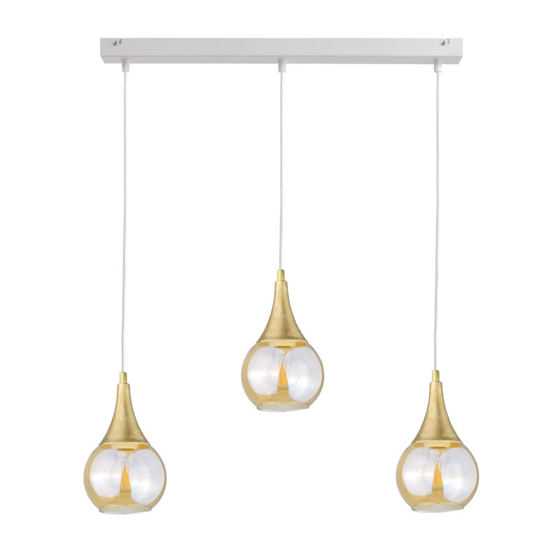 Crespin 3 - Light Kitchen Island Pendant, White/Gold, Gold