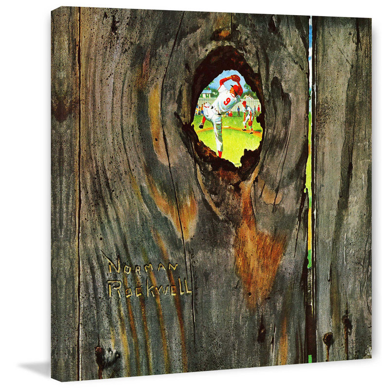 Knothole Baseball by Norman Rockwell - Wrapped Canvas Print, 46 cm H x 46 cm W