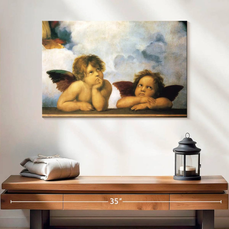 Putti Detail From Sistine Madonna, 8" H x 12" W