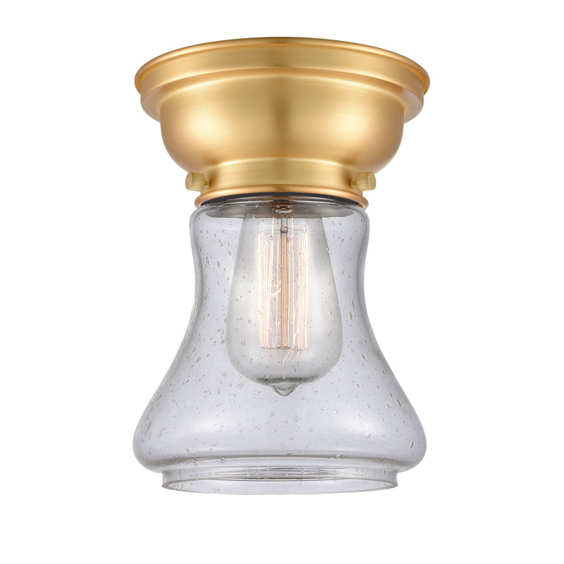 Wheeler Glass Flush Mount, Clear, Polished Chrome, 6 Watt Vinage LED Bulb