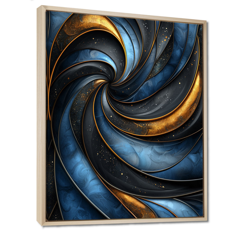 «Omarius Fractal Aqua Drift Of Marble I», art mural sur toile transitionnel, H 32 po x l 24 po, Crème, crème