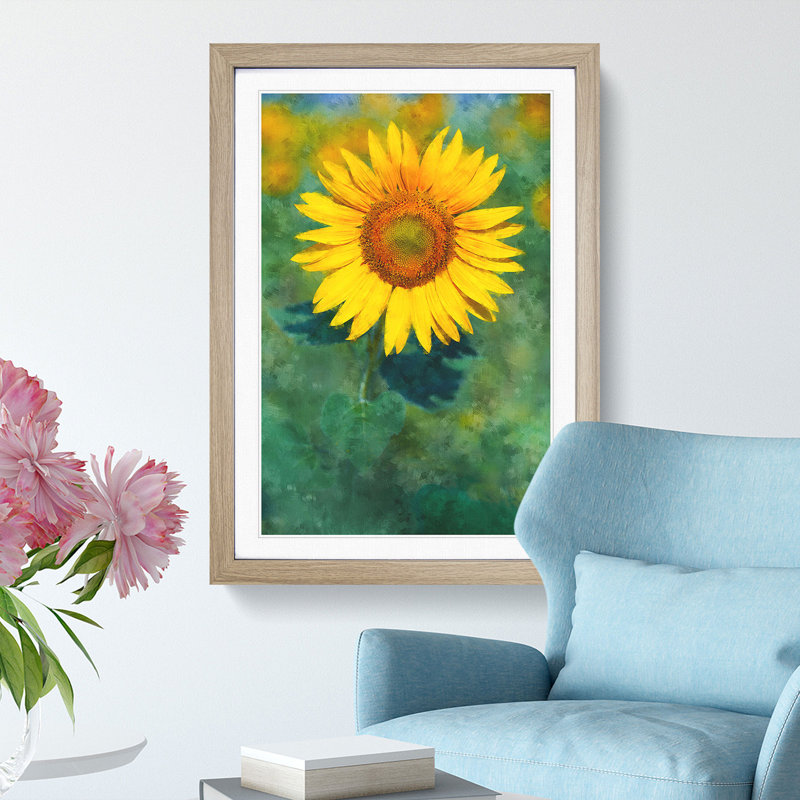 The Sunflower - Picture Frame Painting Print, 87cm H x 62cm W x 2cm D, Oak Framed
