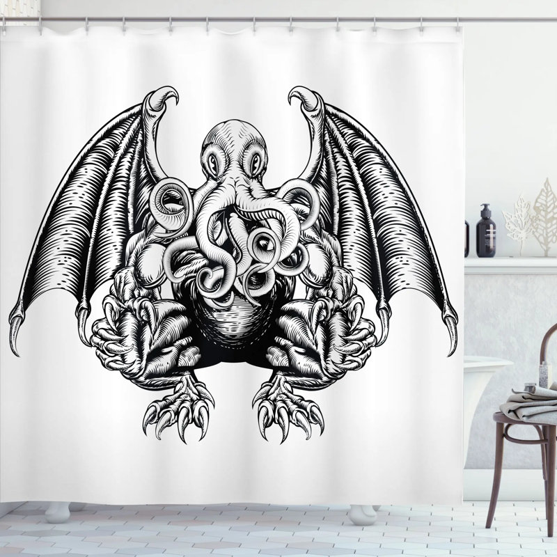 Shower Curtain with Hooks Included, 75" H x 69" W