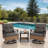 Outdoor Patio Swivel Rocker Chairs - 3 Piece With Table, Heavy-Duty Steel Construction, Comfortable Seating, Brown Furniture Frame, 360 Degree & Rocking Chairs, , Removable Back Cushions