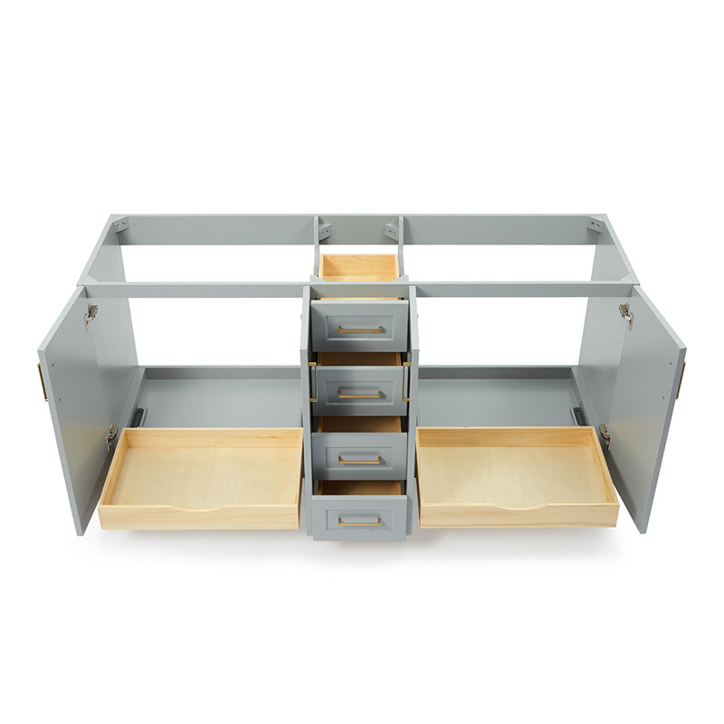 Base de meuble-lavabo double 72 po Sawyer, Gris