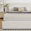 Lit plateforme tapissier avec 4 tiroirs Braya, beige, double-123040028-123040029