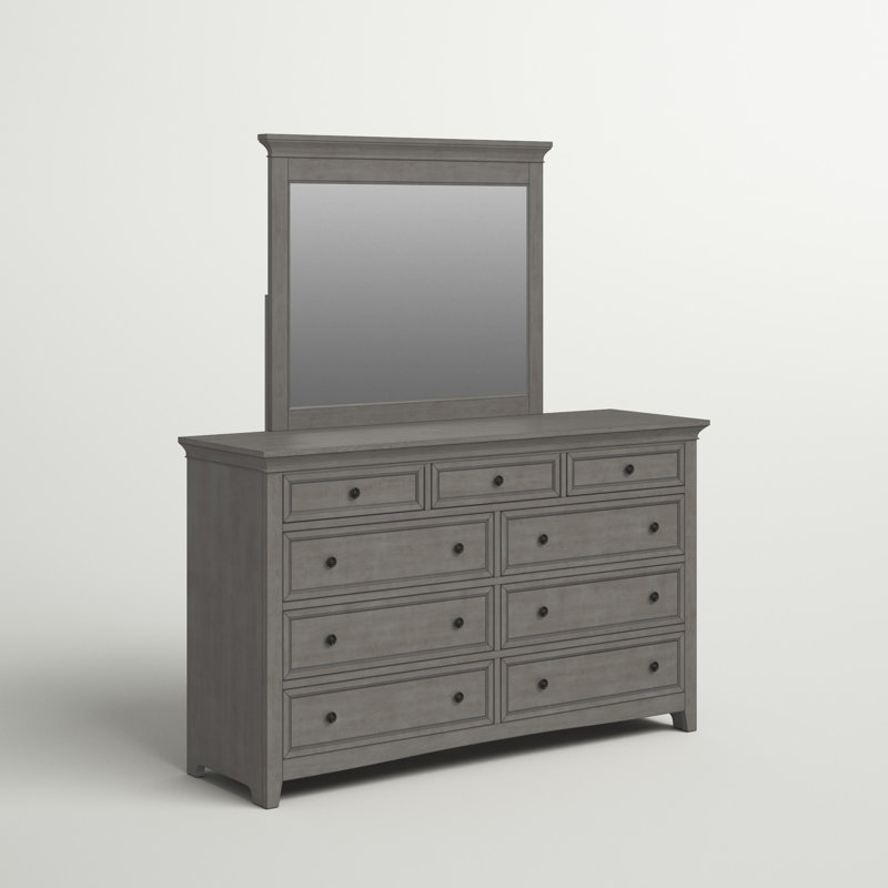 Kingery 66" W 9-Drawer Dresser , Antique Gray