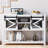 Farmhouse Entryway Table With Sliding Barn Doors, Sofa Table With Storage And Open Shelf, Console Tables-104850506