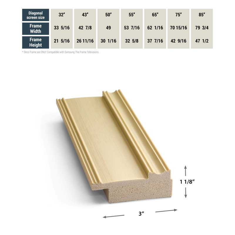 Classic Antique White Wooden Wall TV Frame Assembly Kit