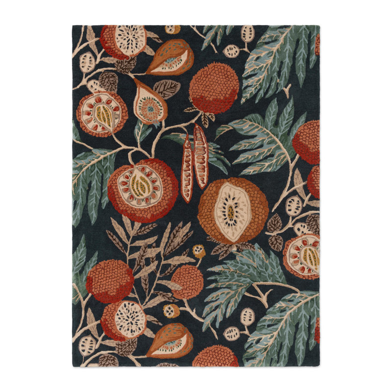 Hand Tufted Floral Area Rug, Rectangle 8'2" x 11'6"