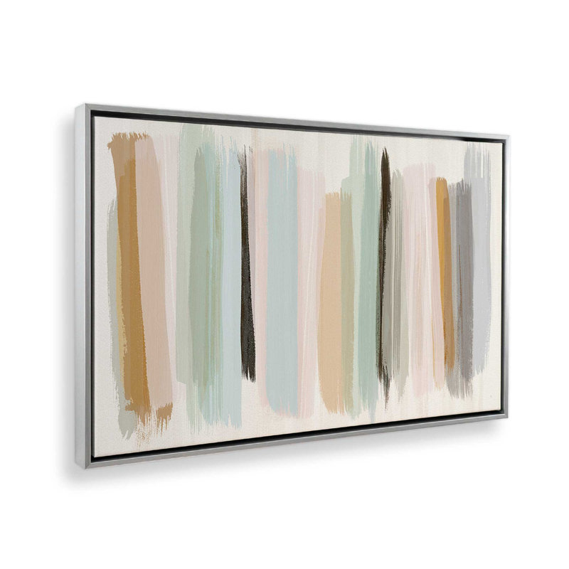 Imprimé panache pastel, Toile avec cadre flottant en chrome poli, H 8,75 po x l 12,75 po x P 1,75 po