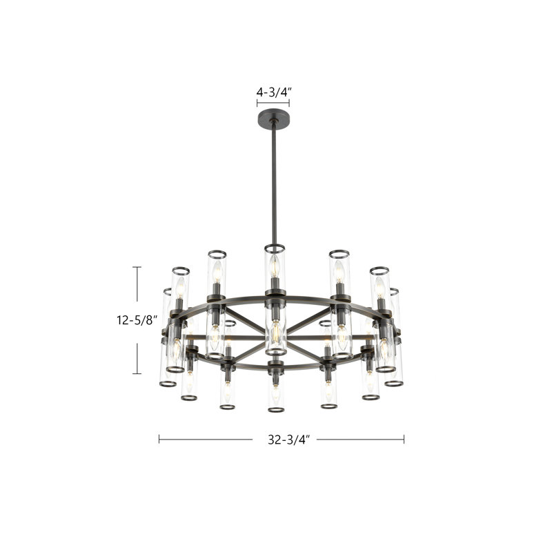 Revolve 24 - Light Chandelier, Polished Nickel