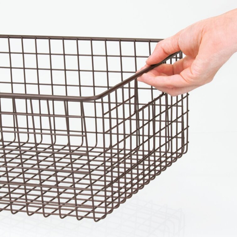 Bronze Long Metal Wire Kitchen Pantry Food Storage Basket by mDesign