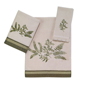 Decorative Autumn Pumpkin and Pine Cones Embroidered Bath Towels. 100%  Cotton Hand or Fingertip Towel