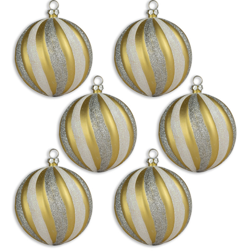 Ensemble d'ornement boule 6 pièces, Or / argent