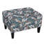  Tufted Upholstered Rectangular Ottoman Bench, Tropical Print Accent Footrest Table, Multicolor