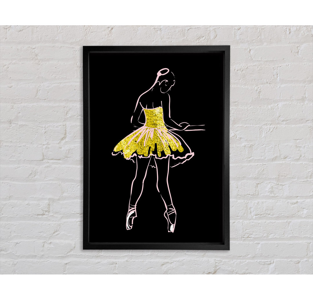 Golden Pink Ballerina 5 - Bilderrahmen Kunstdrucke auf Leinwand