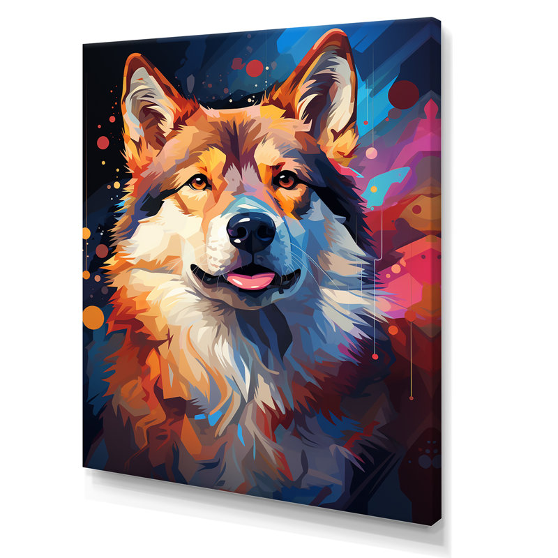 «Modern Shiba Inu Spirit I» sur impression sur toile, Toile tendue, H 40 po x l 30 po x P 1,5 po