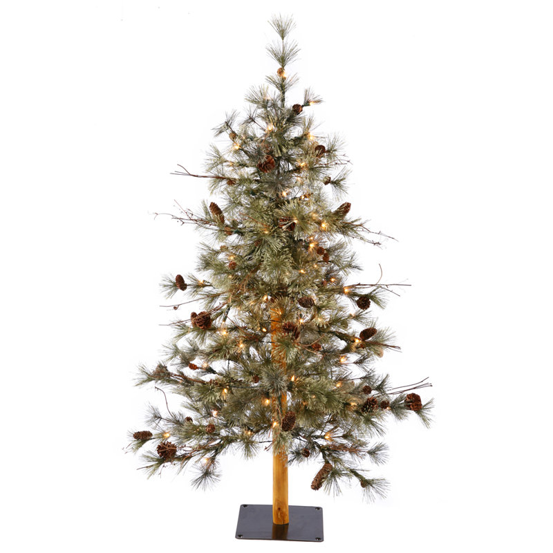 Dakota Lighted Artificial Pine Christmas Tree, 7'