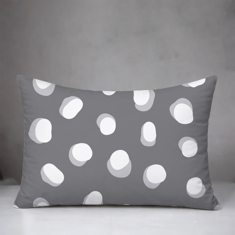 Oreiller réversible intérieur / extérieur Jayi Spots, Gris, 25 x 18