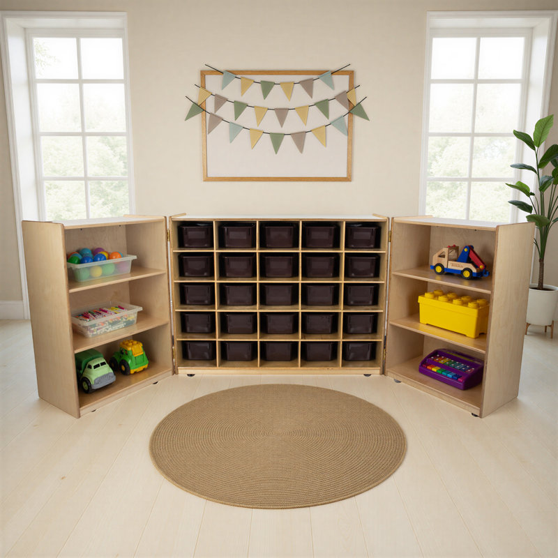 Tray Tri-Fold Storage with (25) Translucent Trays, Yes, Clear