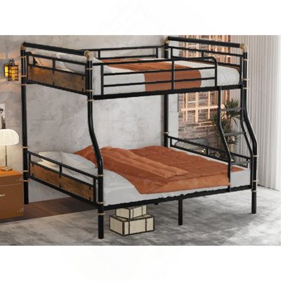 Metal Bunk Bed, Industrial Detachable Bunkbeds With Safety Guard Rails For Teens