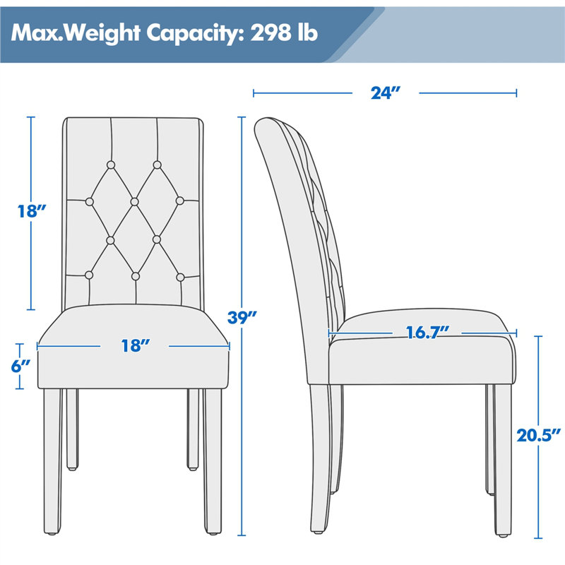 Clintock Tufted Upholstered Dining Chair, White