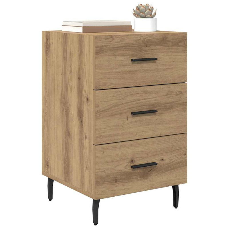 40cm W Manufactured Wood Bedside Table, Artisan Oak