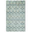 Tapis bleu géométrique en laine noué à la main-759320585