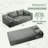 Boneless 83" Modern Corduroy Loveseat Sofa,2-Seater Cloud Couch with Memory Foam and Spring Seat With Four Pillows,Deep Seat Sofa with Wide Armrests,No Assembly Couch in a Box for Bedroom,Living Room-1007610312