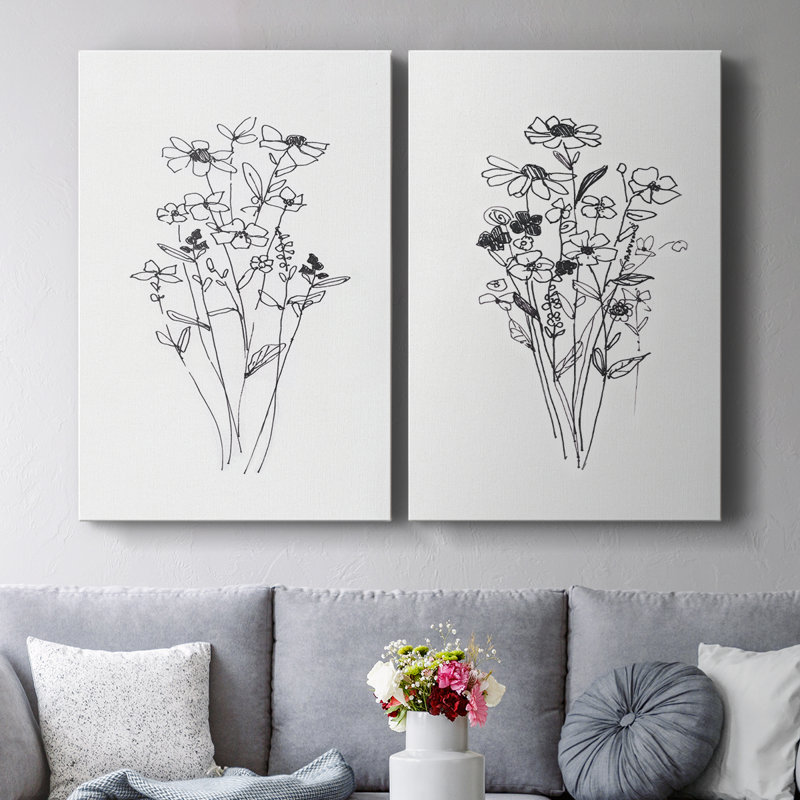 Farmhouse Plants I - Toile tendue avec châssis de qualité supérieure - Prêt à accrocher, H 27 po x l 36 po