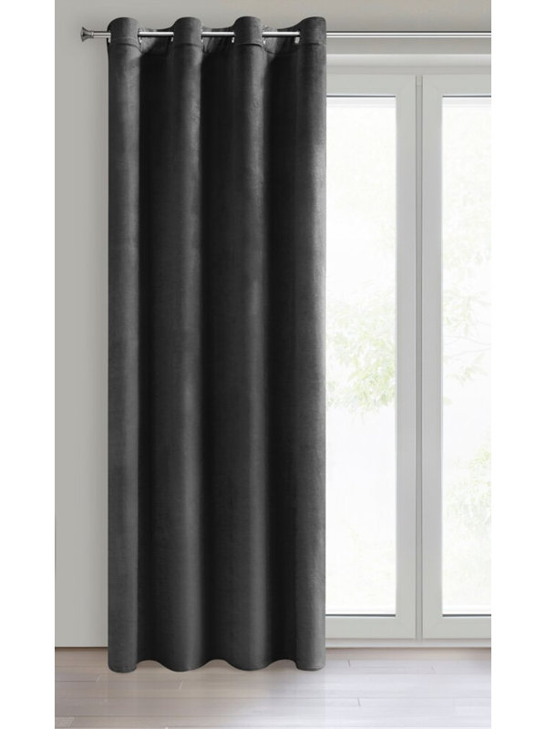 Daphne Blackout Curtain, Width 140cm x height 250cm, Black