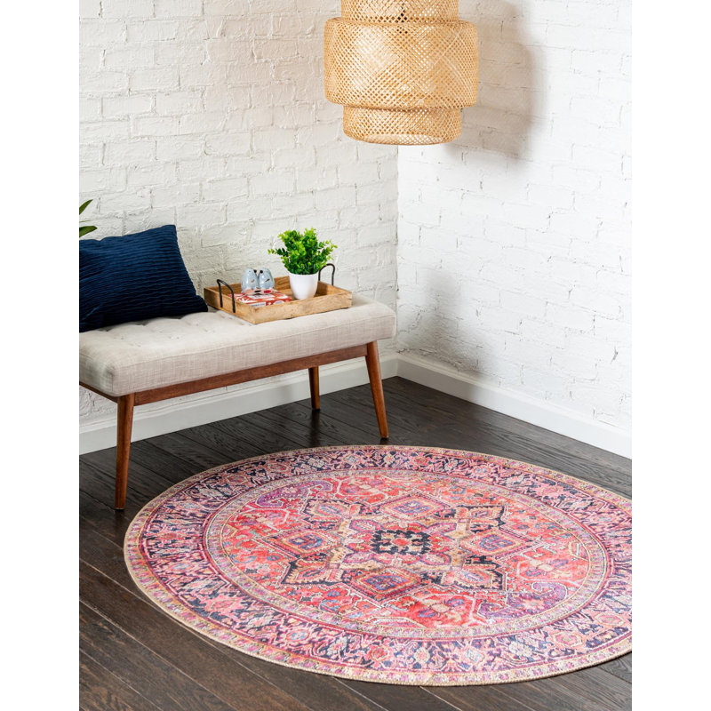 Oppie Oriental Indoor Rug, Round 7'7"