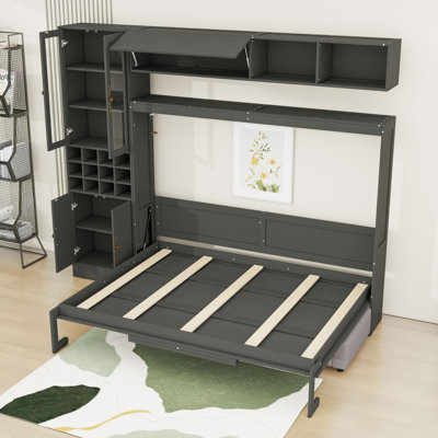 Murphy Bed with Shelves, USB and Light
