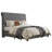 Jamileth Queen Upholstered Sleigh Bed with Tall Button-Tufted Headboard and Nailhead Trim, Gray-26341942-26341941