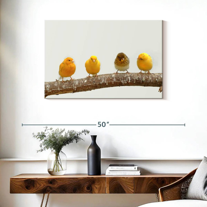 Brampt Four Canary Birds, 24" H x 36" W