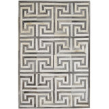 Area Cowhide Geometric Area Rug in Gray