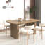 Simple et élégante table de salle à manger extensible en bois vieilli de 160 à 200 cm pour 6 à 10 personnes, brun beige avec double panneau de particules robuste à piédestal + table moderne pour personnes, piédestal, conception de cuisine