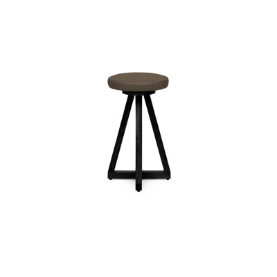 Artless Swivel Upholstered Counter Stool with Solid Wood Frame