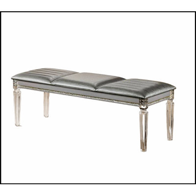 Banc en argent massif antique antique classique 1pc avec pieds en cristal et miroir contemporain