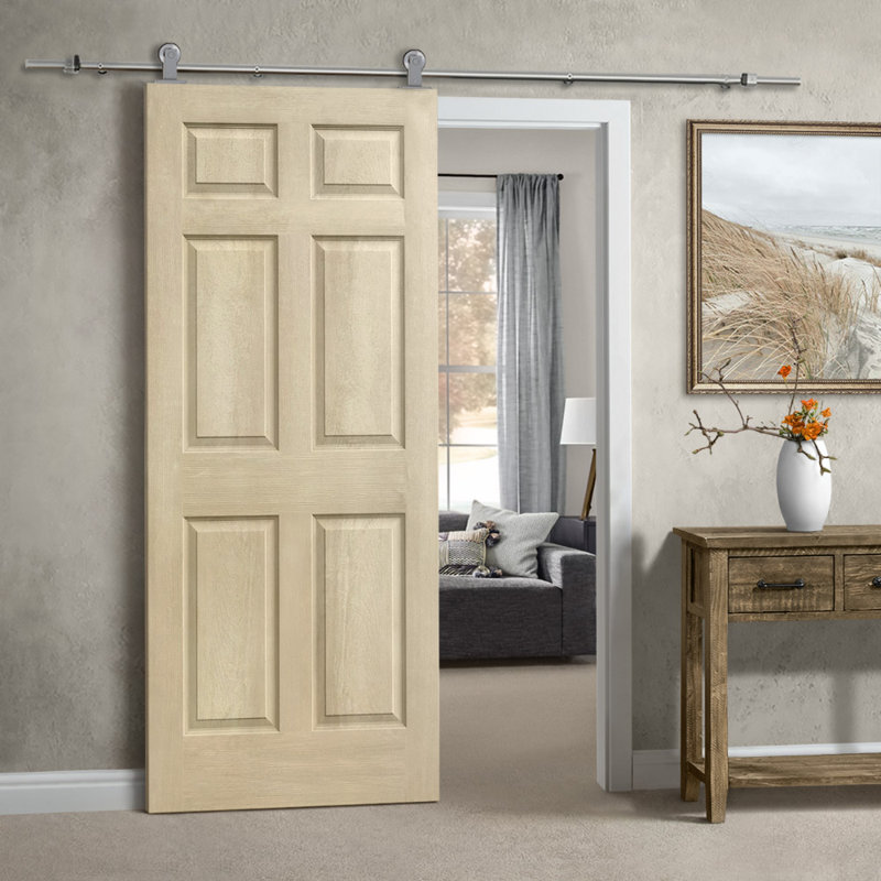 Porte standard lambrissée en bois manufacturé, 30 po x 80 po, Crème rétro