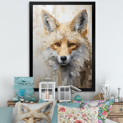 " Minimalism Beige Fox Portait "
