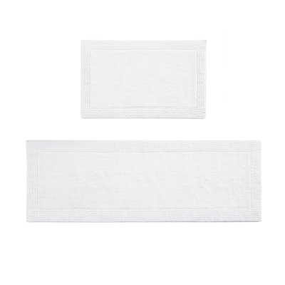 100% Cotton Tufted 3000 GSM Reversible Bath Rug White
