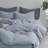 MooMee Duvet Cover Set with Zipper Closure & 8 Interior Ties 100% Washed Cotton Twill Soft Linen Like Textured-107383177-115279054
