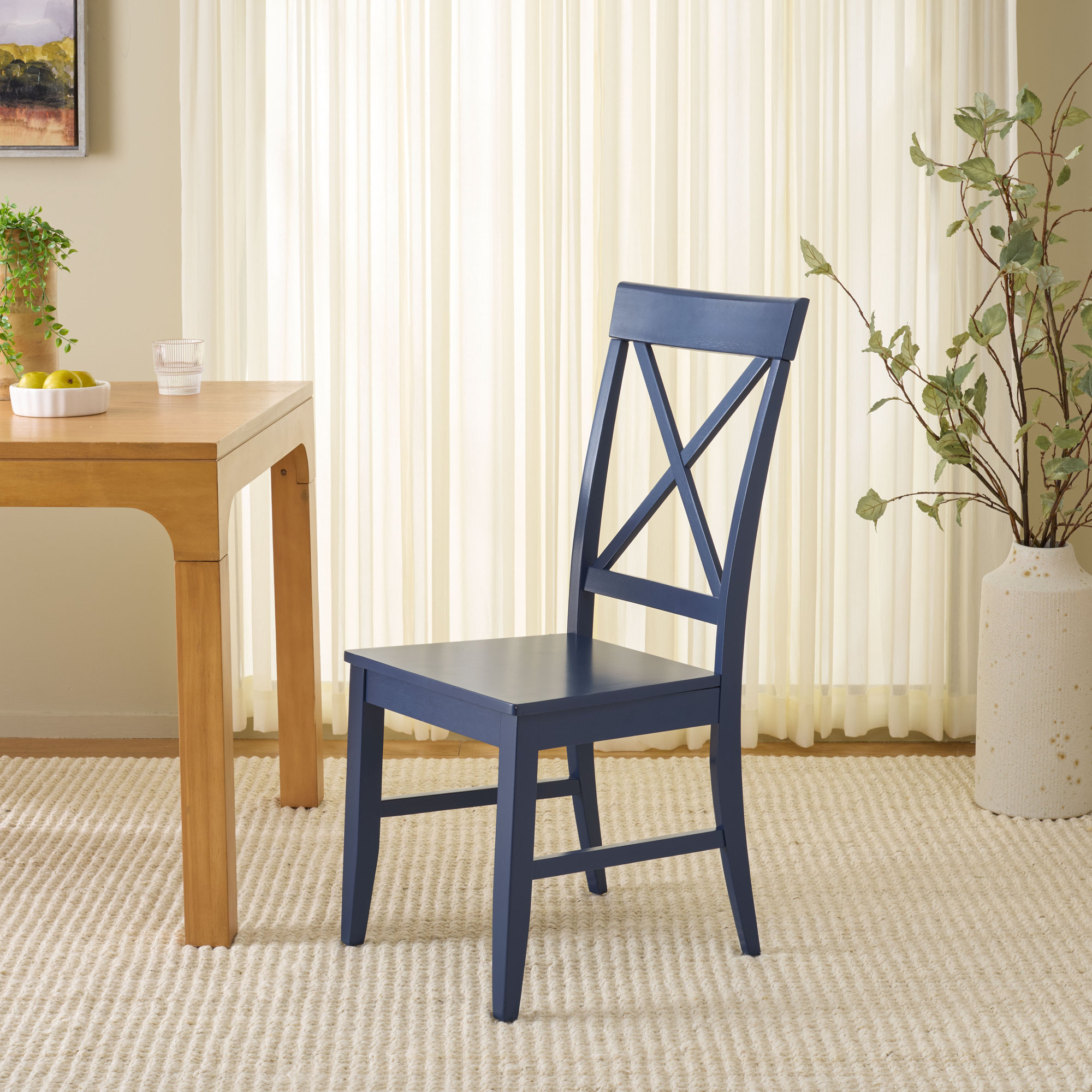 Cierra X-Back Side Chair, Dark Blue