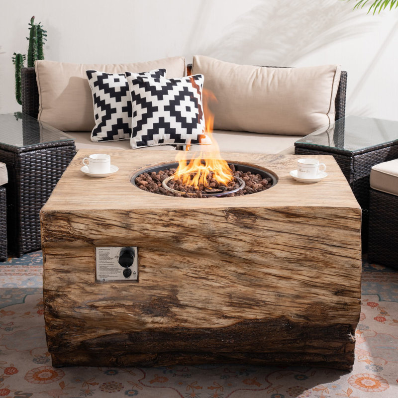 8-Person Rattan Sectional Seating Group With Cushions, 13 Pcs: Firepit Table, 8 Chairs, 4 End Tables