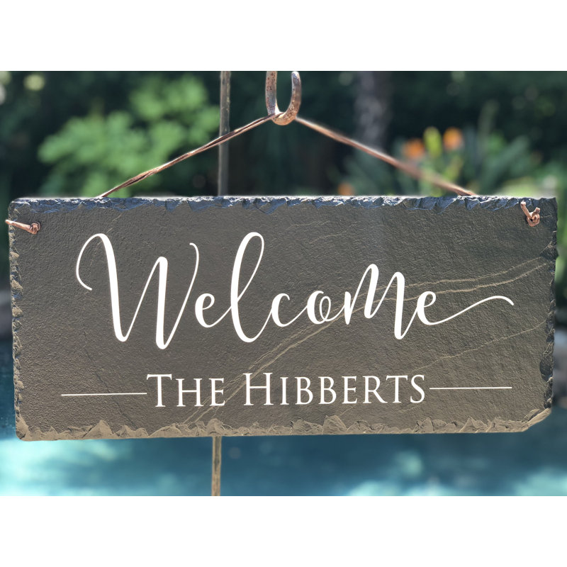 Plaque de jardin Morvant Welcome, 2 trous pour suspension, Oui