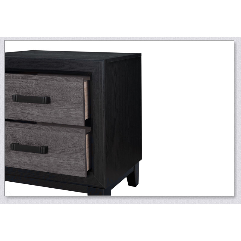 Table de chevet gris et noir SOLUTO